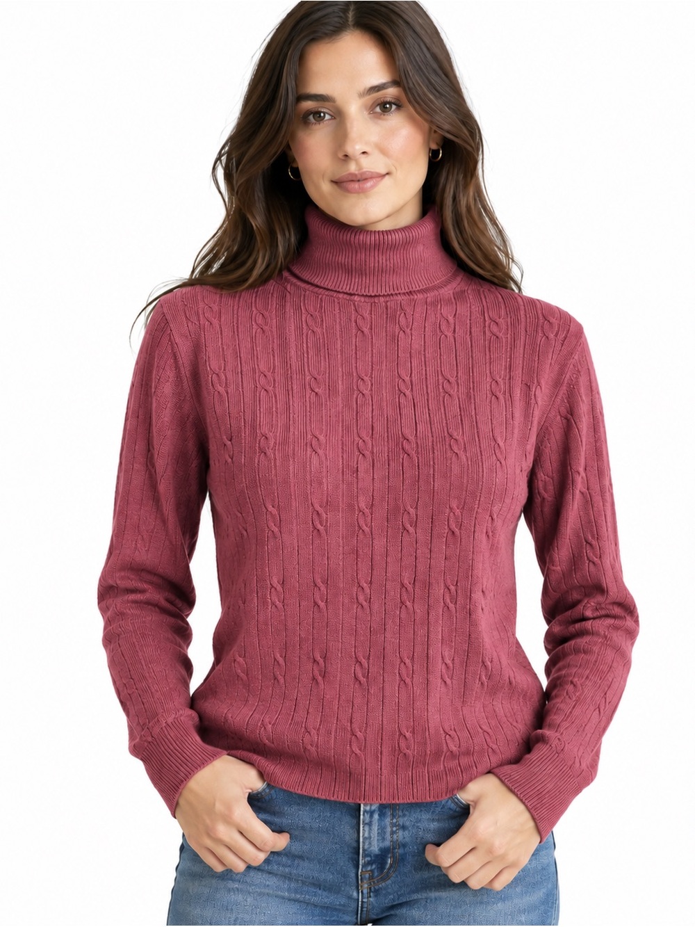 Jacob Maroon Turtleneck Sweater